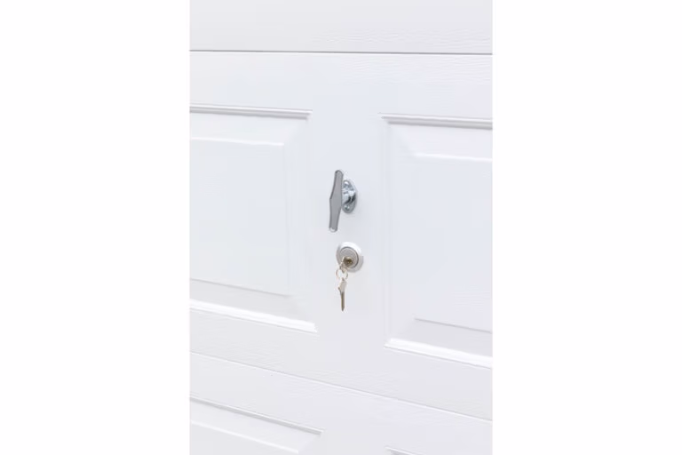 Latch and lock on garage door