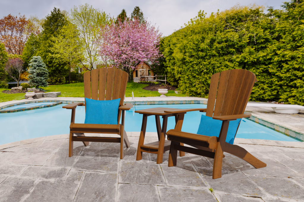 Adirondack chairs by the pool 