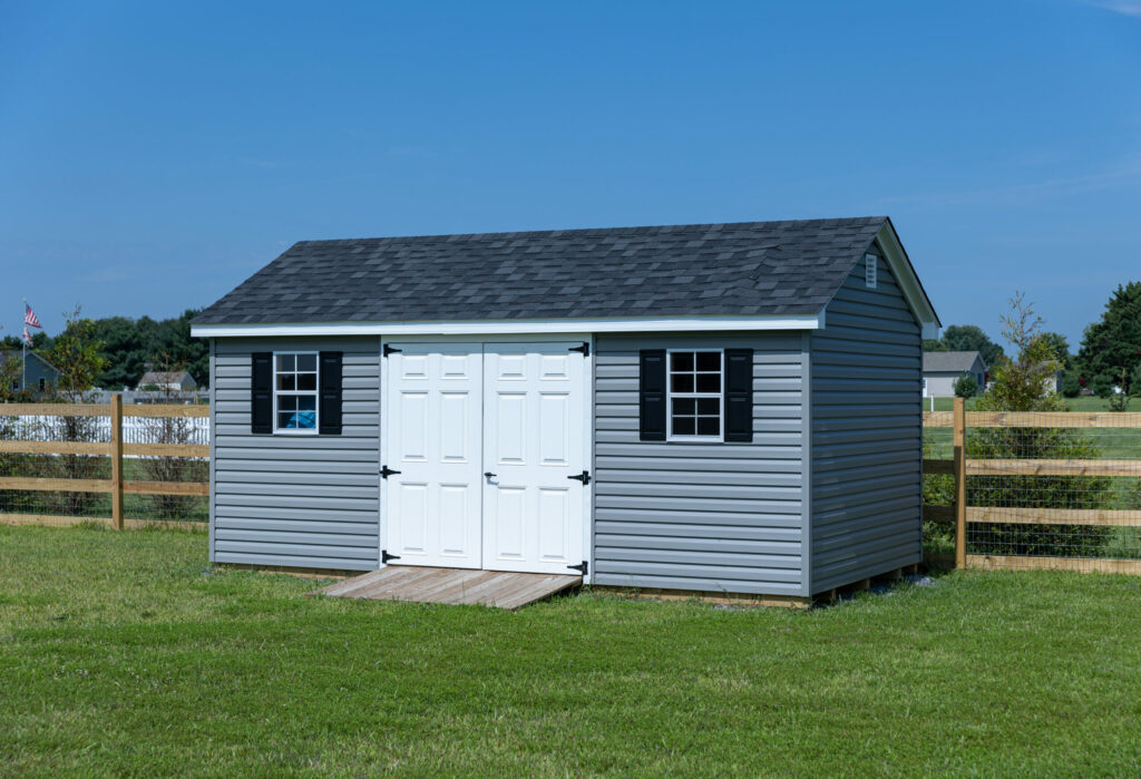 vinyl-sided shed