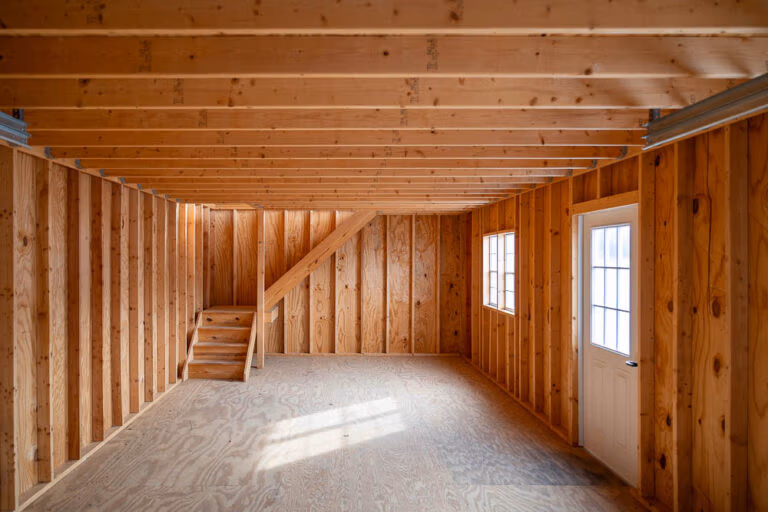 interior of a chalet garage
