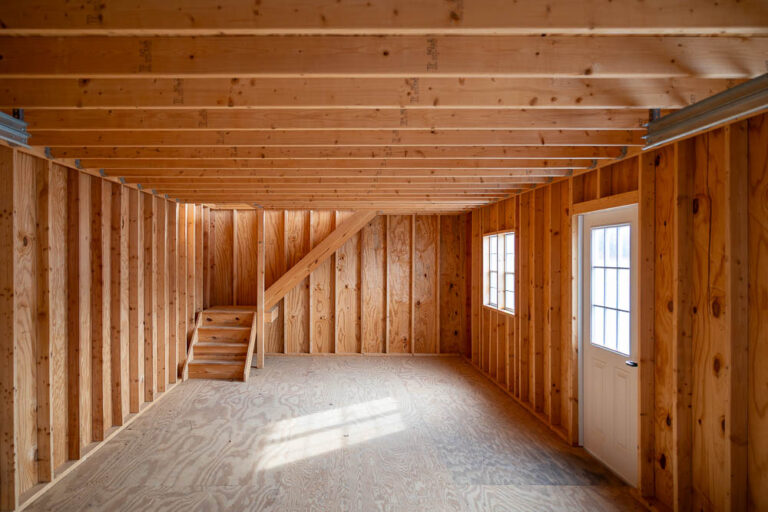 interior of a chalet garage