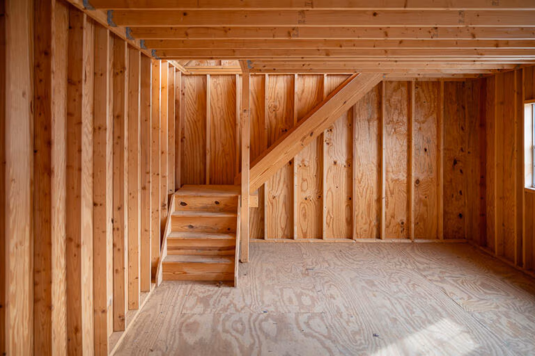 interior of a chalet garage