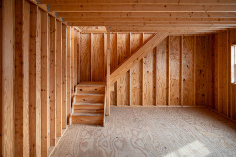 interior of a chalet garage